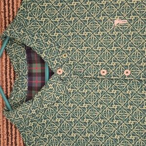 WILLIAM MURRAY Dark Green Abstract Pattern Polyester Blend 3XL Golf Polo Shirt